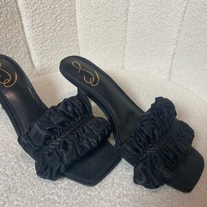 Sam Edelman Black Ruffled Heels